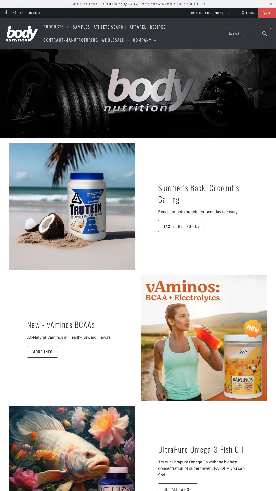 Screenshot: the Body Nutrition website.