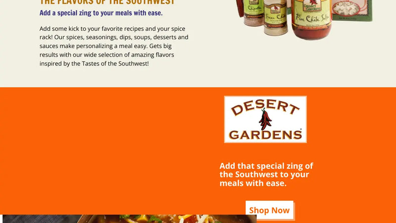 Screenshot: the Comfort Foods website.