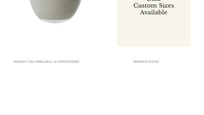 Screenshot: the Jerrell's Milk website.