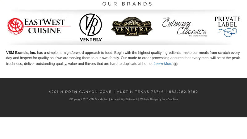Screenshot: the VSM Foods website.