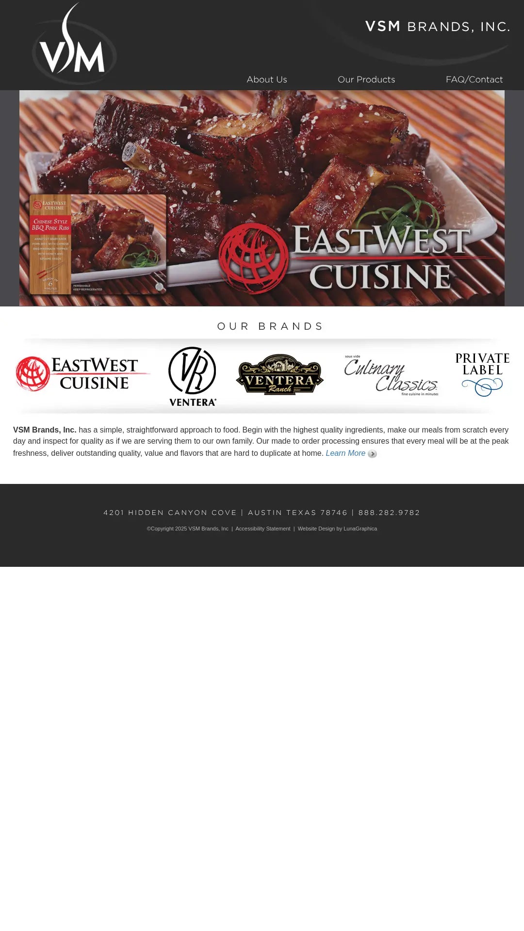 Screenshot: the VSM Foods website.