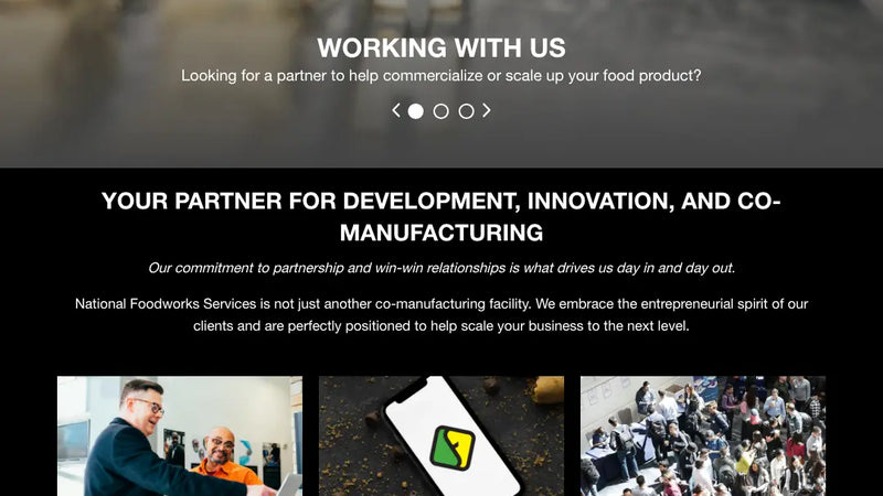 Screenshot: the National Food Works website.