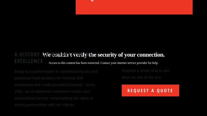 Screenshot: the Brady Enterprises website.
