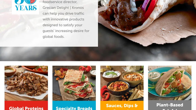 Screenshot: the Grecian Delight Foods website.