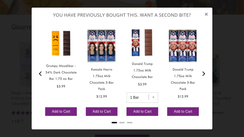 Screenshot: the Astor Chocolate website.