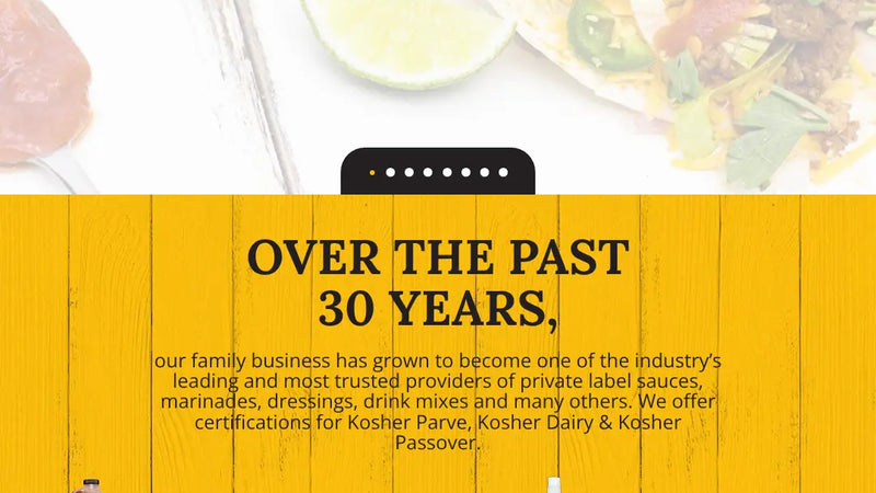 Screenshot: the Private Label Foods website.