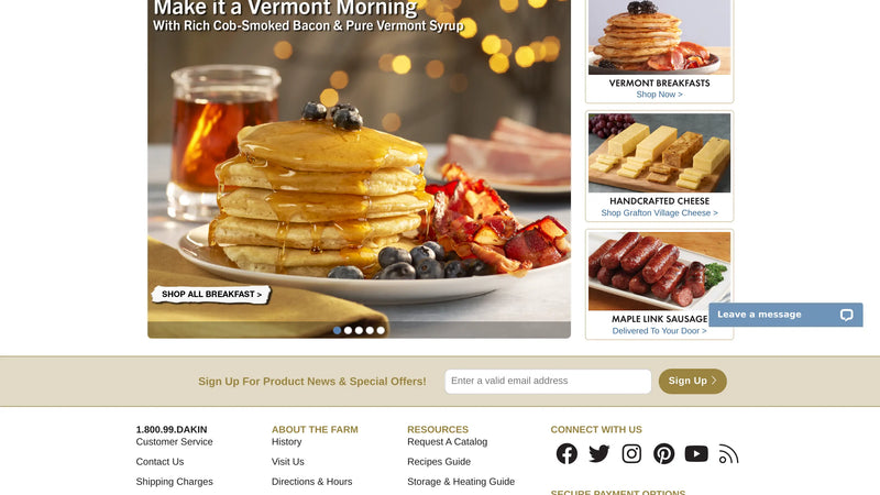 Screenshot: the Dakin Farm website.