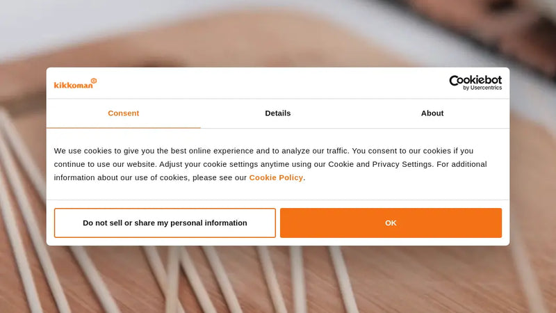 Screenshot: the Kikkoman Sales USA, Inc. website.