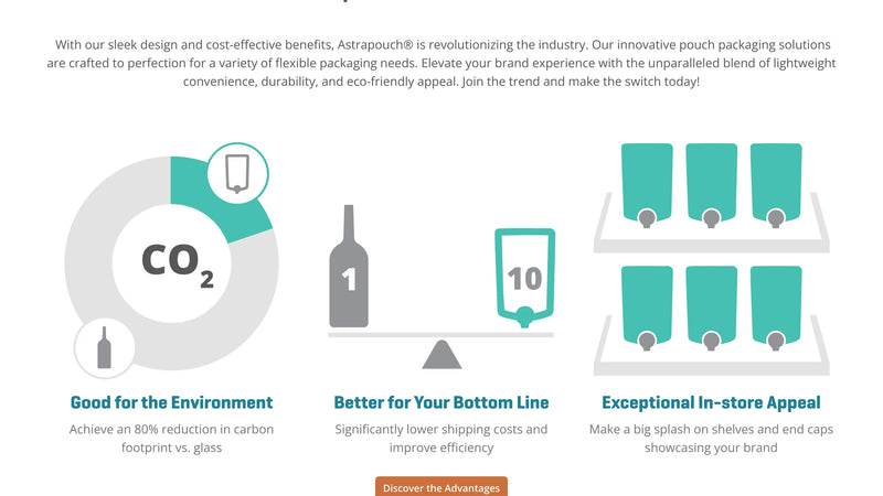 Screenshot: the Astra Pouch website.