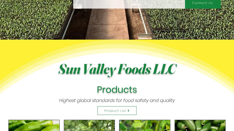 Screenshot: the Sun Valley Foods, LLC website.