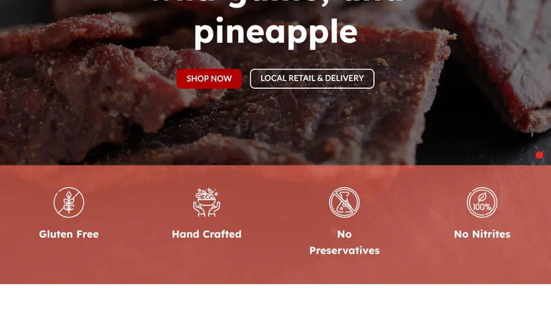 Screenshot: the Katies Premium Jerky & Snacks website.