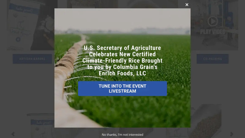Screenshot: the Great River Organic Milling website.