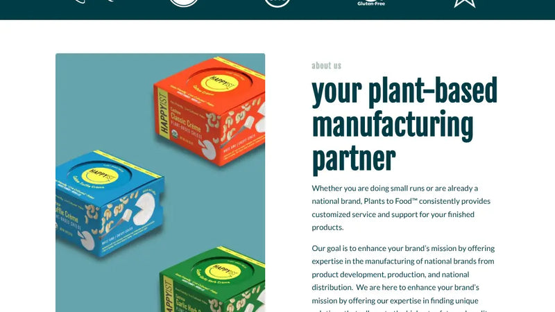 Screenshot: the Plants to Foods website.