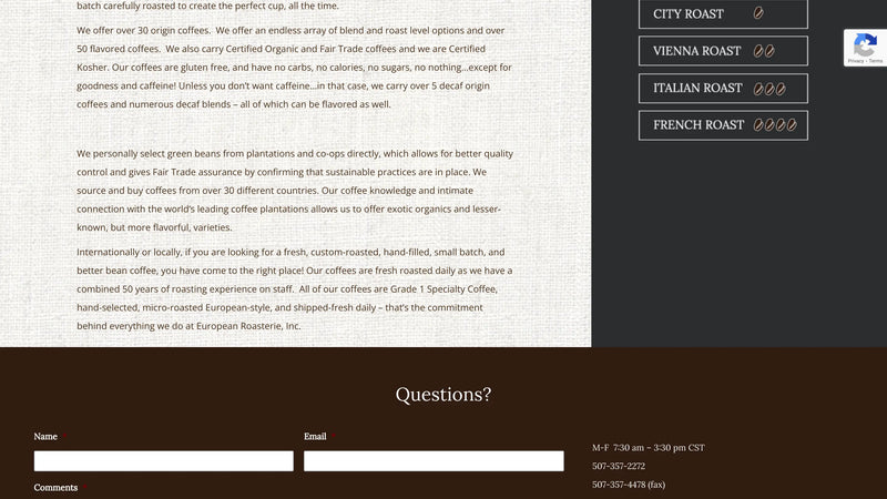 Screenshot: the Evans Food Group website.