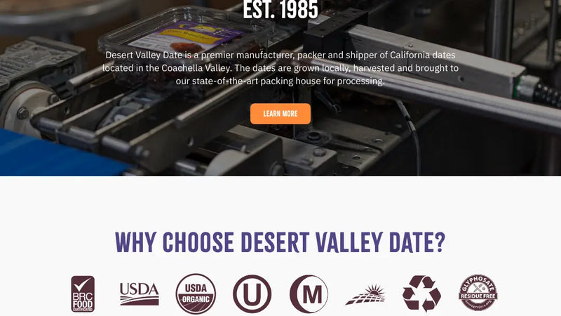 Screenshot: the ​Dessert Valley Date website.