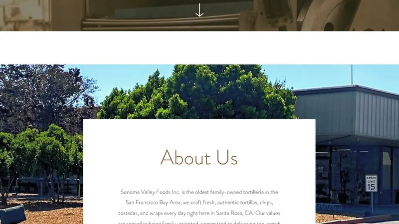 Screenshot: the Sanoma Valley Foods website.