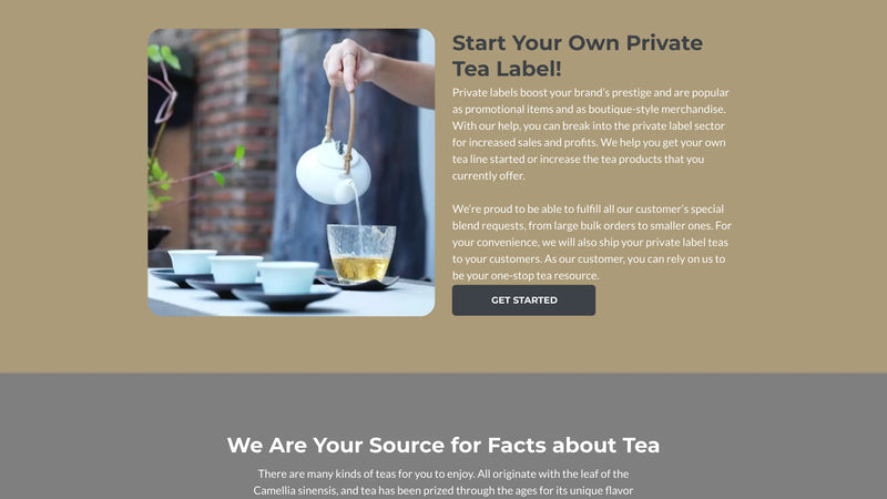 Screenshot: the Blue Ridge Tea & Herb Co website.