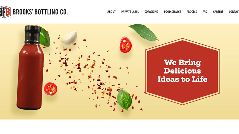 Screenshot: the Brooks Bottling Co website.