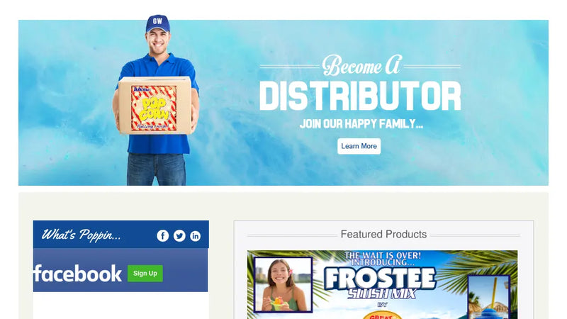 Screenshot: the Great Western Products website.