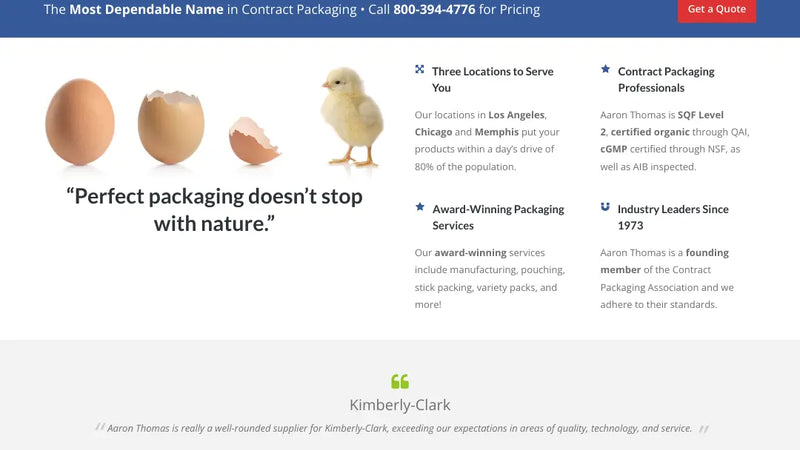 Screenshot: the Aaron Thomas Company website.