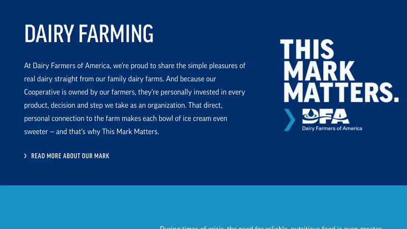 Screenshot: the Dairy Farmers of America website.