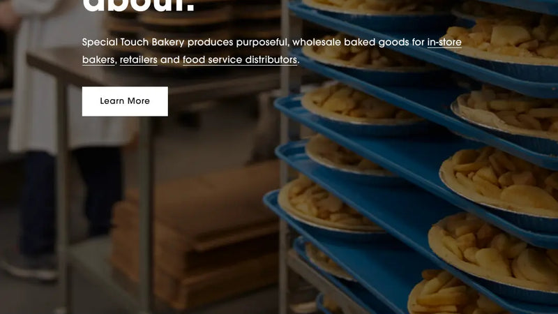 Screenshot: the Special Touch Bakery website.
