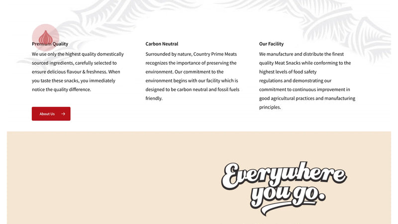 Screenshot: the Country Prime Meats website.
