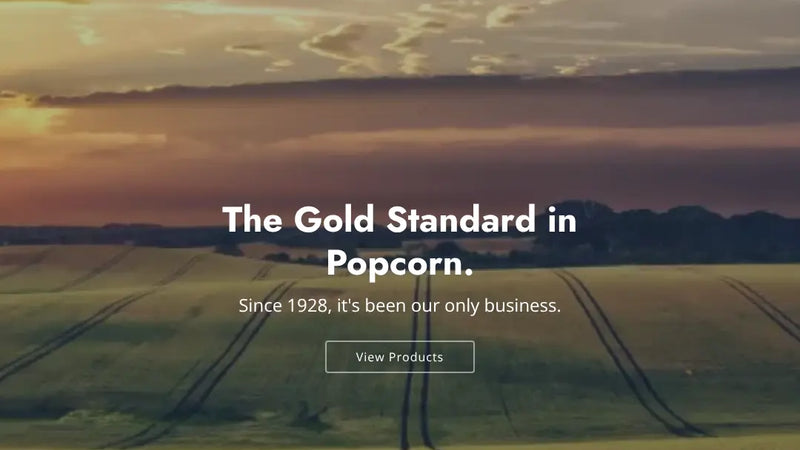 Screenshot: the Weaver Popcorn website.