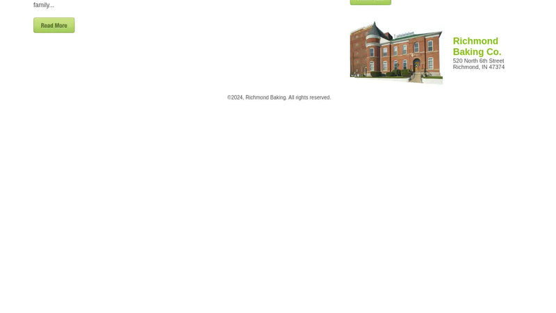 Screenshot: the Richmond Baking Co. website.