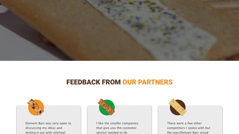 Screenshot: the Element Bars website.