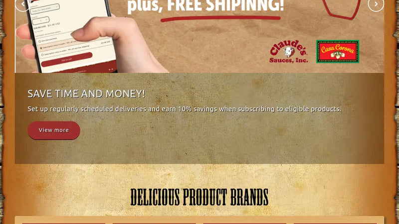 Screenshot: the Claude's Sauces website.