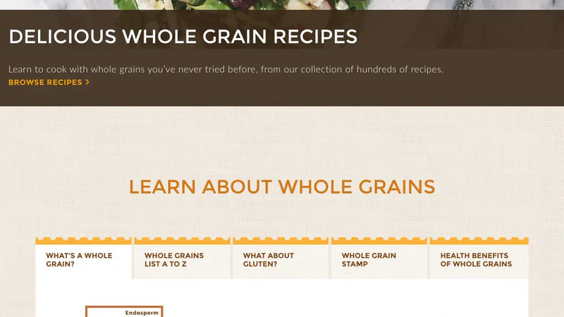 Screenshot: the Oldways Whole Grains Council website.