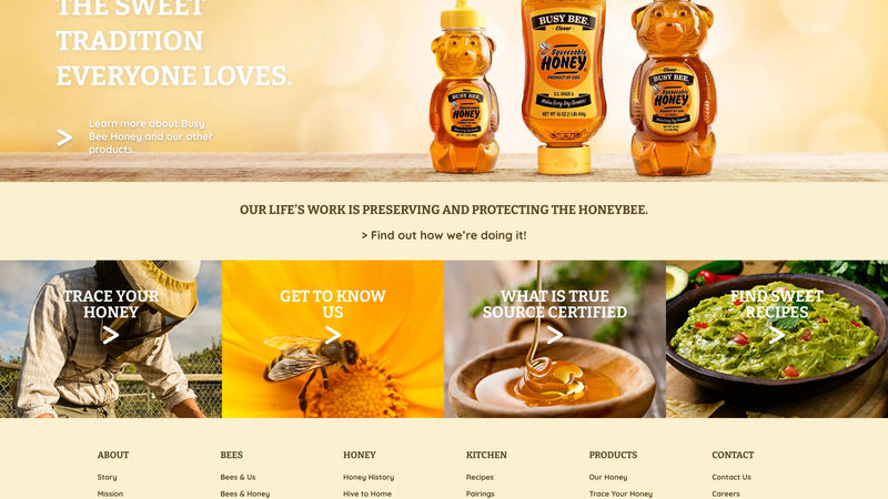 Screenshot: the Barkman Honey website.