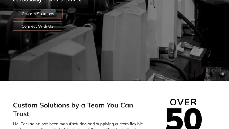 Screenshot: the LMI Packaging website.