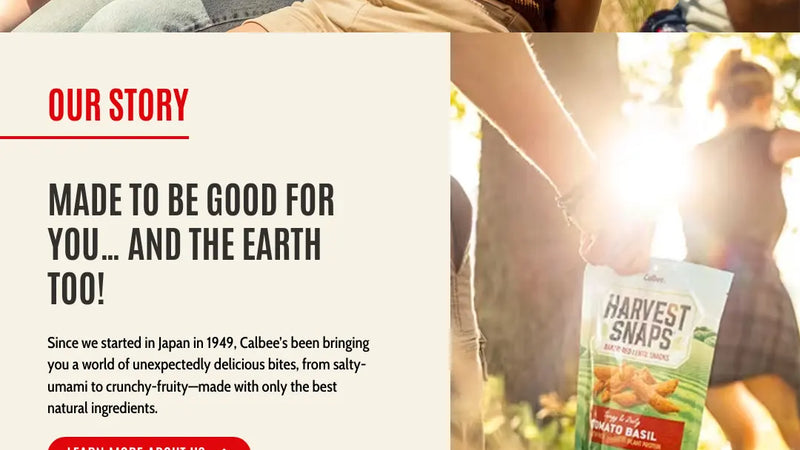 Screenshot: the Calbee America Incorporated website.