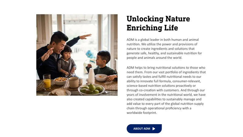Screenshot: the Archer-Daniels-Midland website.