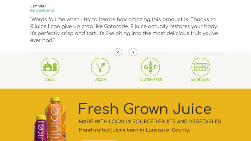 Screenshot: the Ríjuice website.