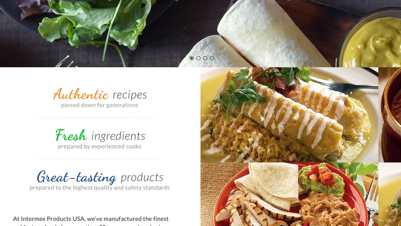 Screenshot: the Intermex Products website.