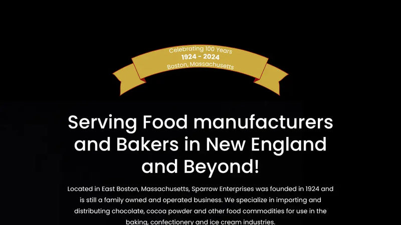 Screenshot: the Sparrow Foods website.