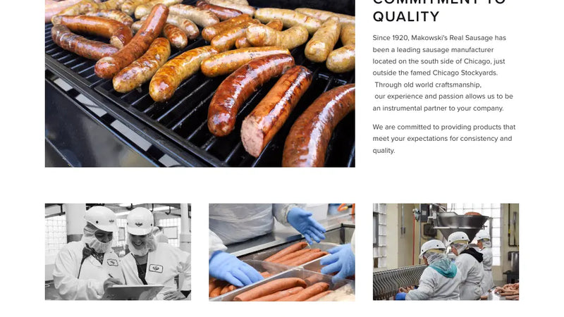 Screenshot: the Real Sausage Co. website.