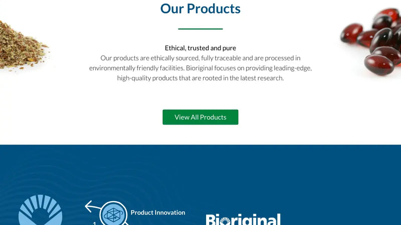 Screenshot: the Bioriginal website.