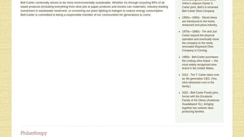 Screenshot: the Bell-Carter Foods, Inc. website.