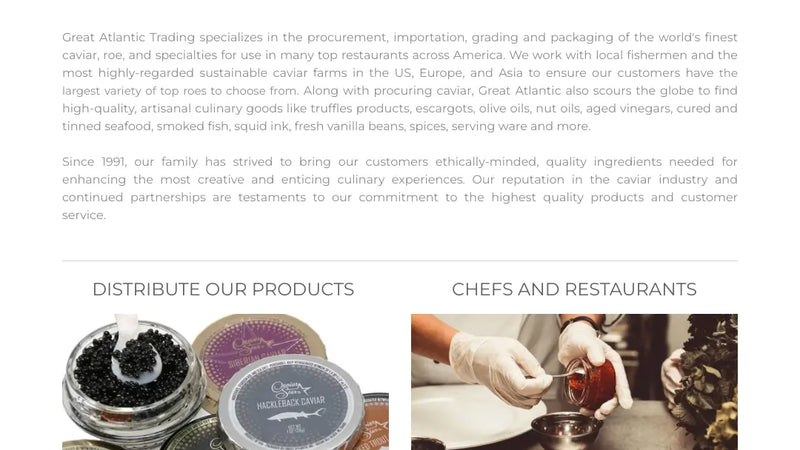 Screenshot: the Great Atlantic Trading, Inc. website.