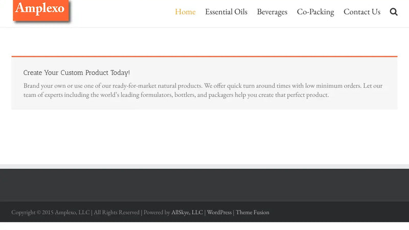 Screenshot: the Amplexo website.