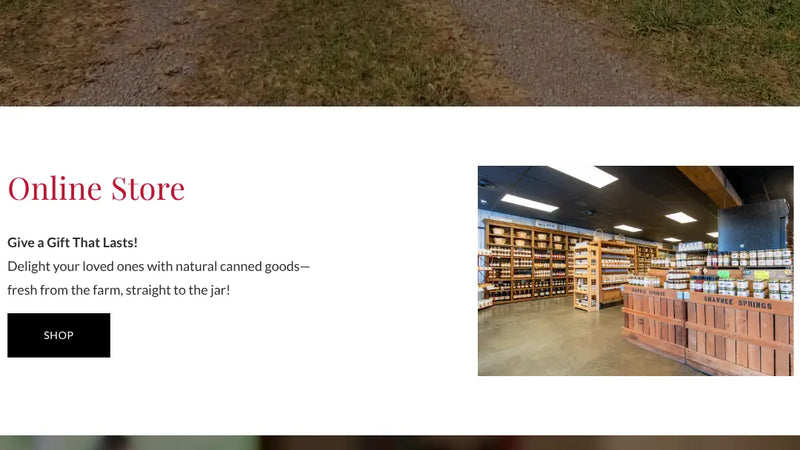 Screenshot: the Shawnee Springs website.