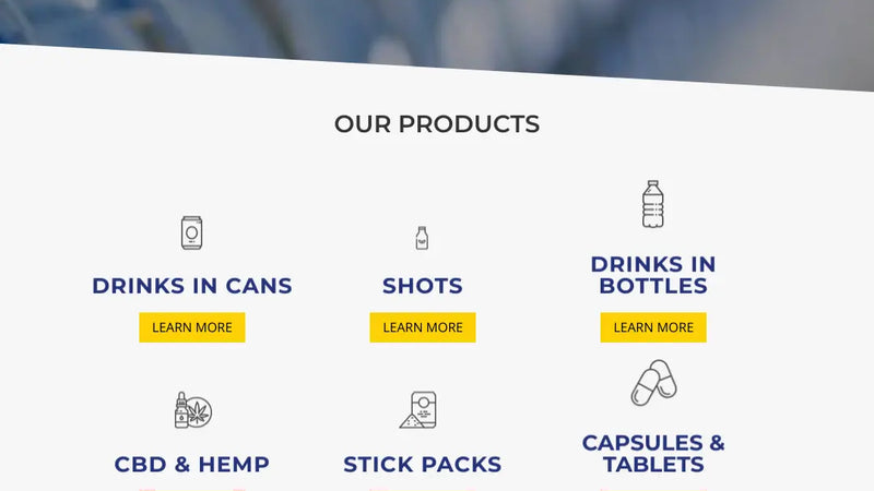 Screenshot: the MBA Beverage website.