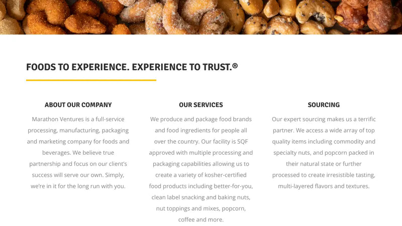 Screenshot: the Marathon Ventures, Inc. website.