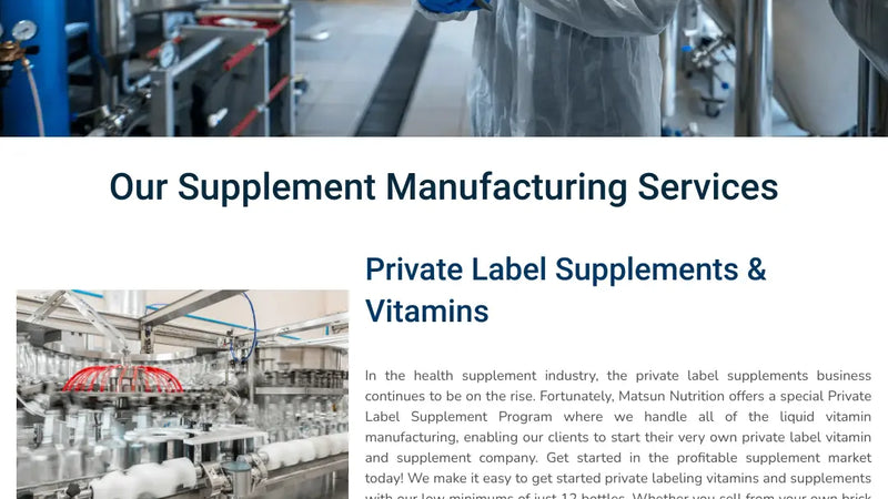 Screenshot: the Matsun Nutrition website.