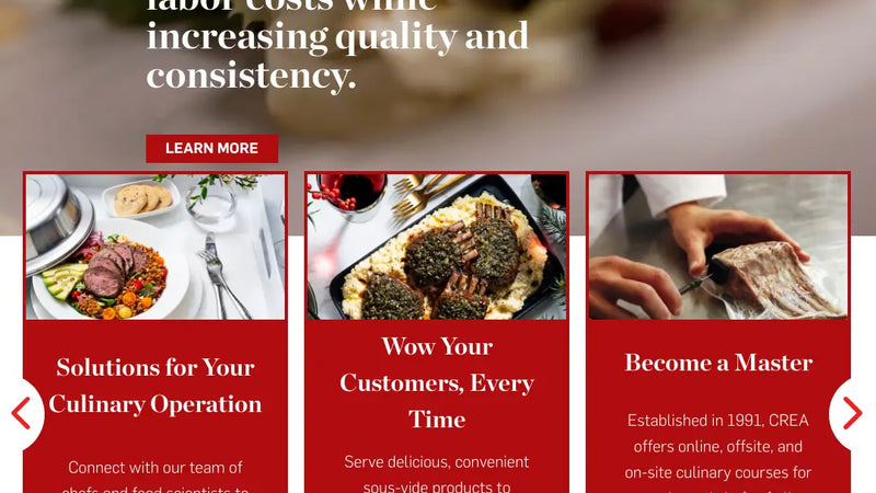 Screenshot: the Cuisine Solutions website.
