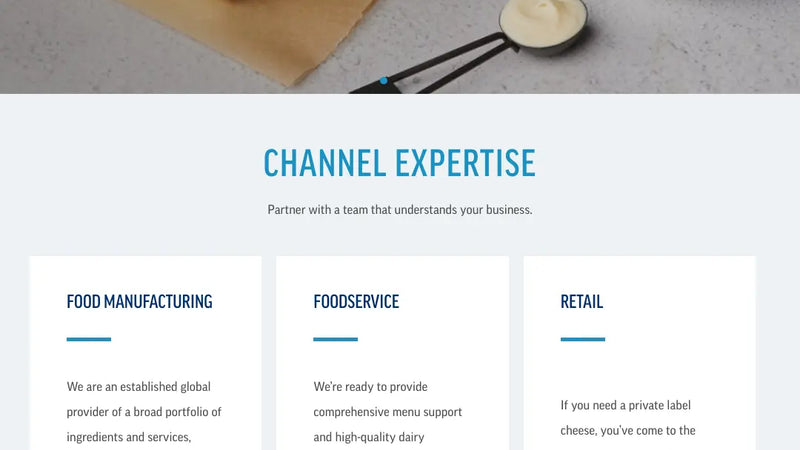 Screenshot: the DairiConcepts website.